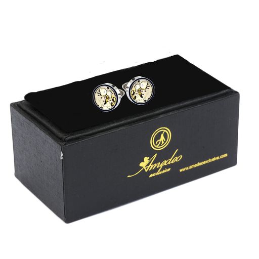 Men's Stainless Steel Functioning Movement Cufflinks with Box - Image 2