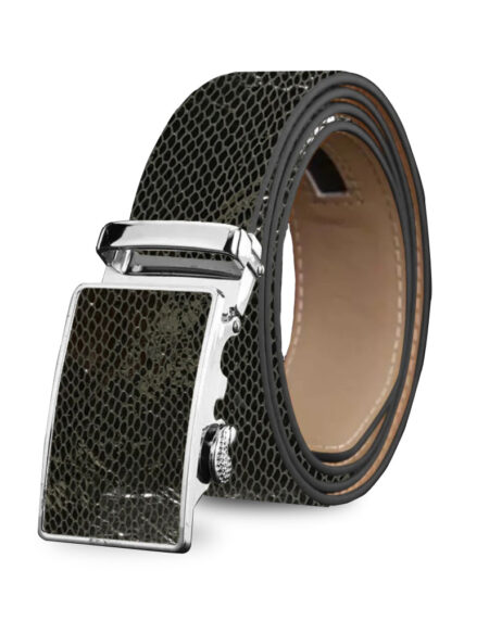 Men's Genuine Leather Smart Ratchet Automatic Belt Perfect Fit No holes! Black - Amedeo Exclusive