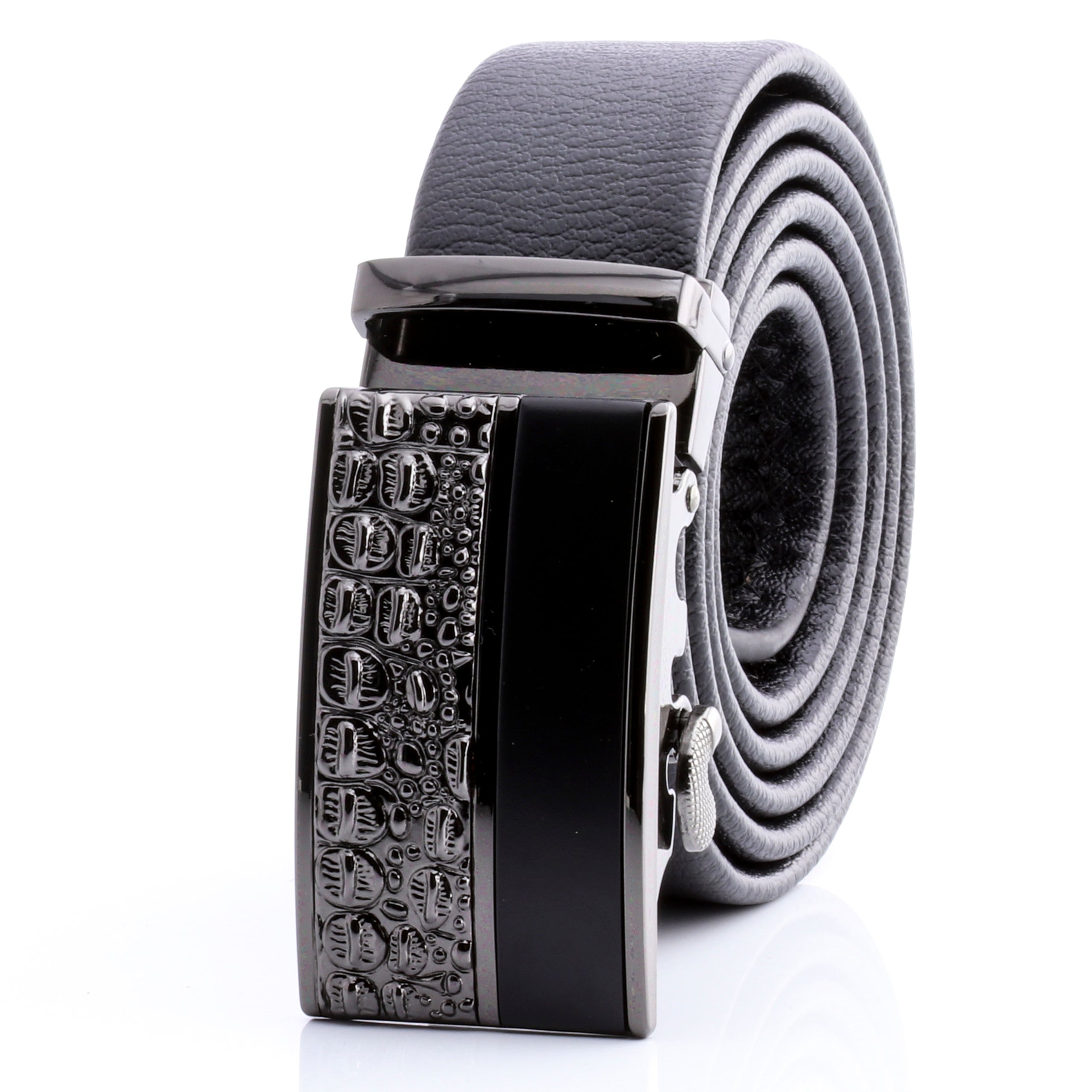 Amedeo Exclusive Silver Textured Automatic Ratchet Belt – No Holes needed Perfect Fit - Image 2