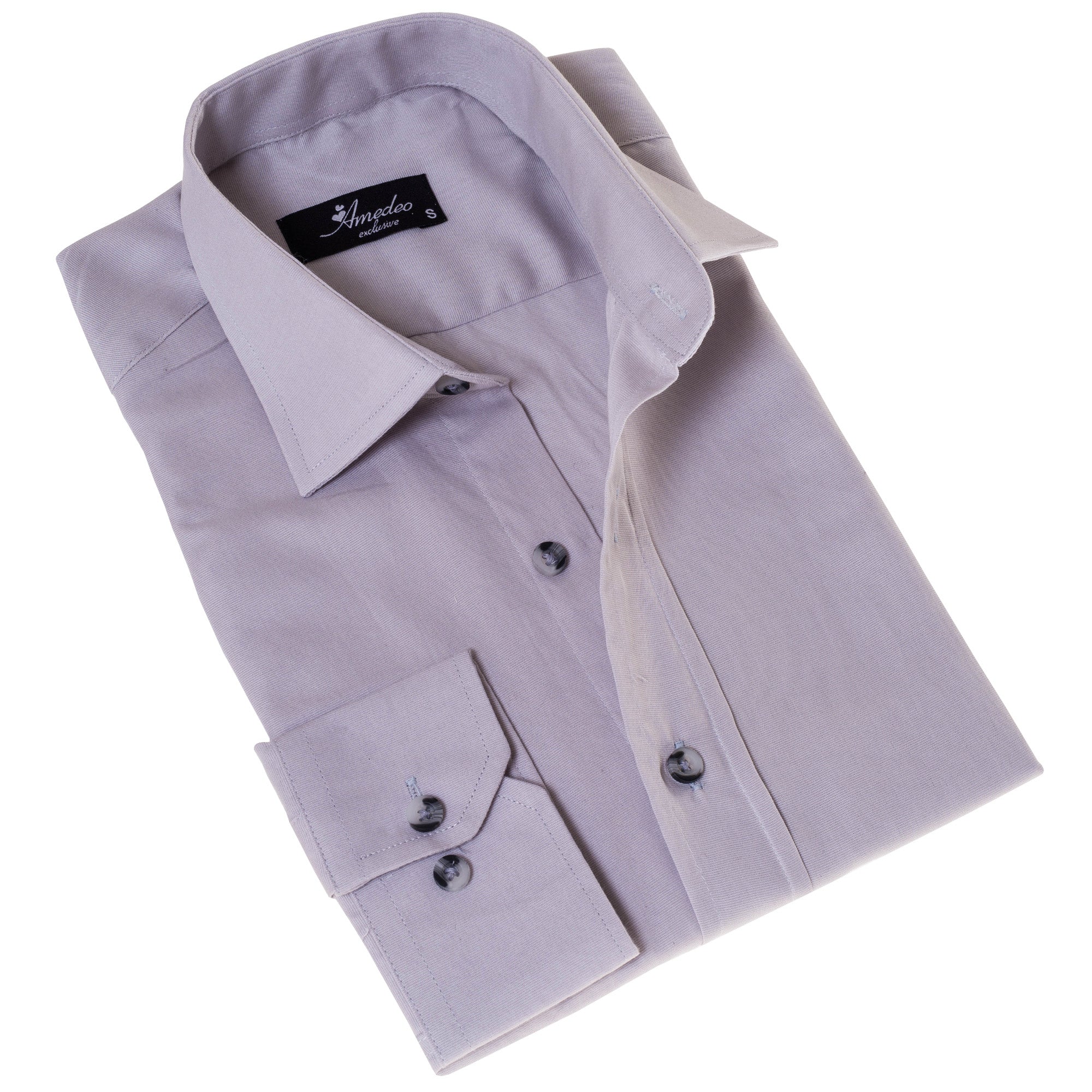 Gray Luxury Men's Linen Button-Up Shirt - Tailored Fit, European Made