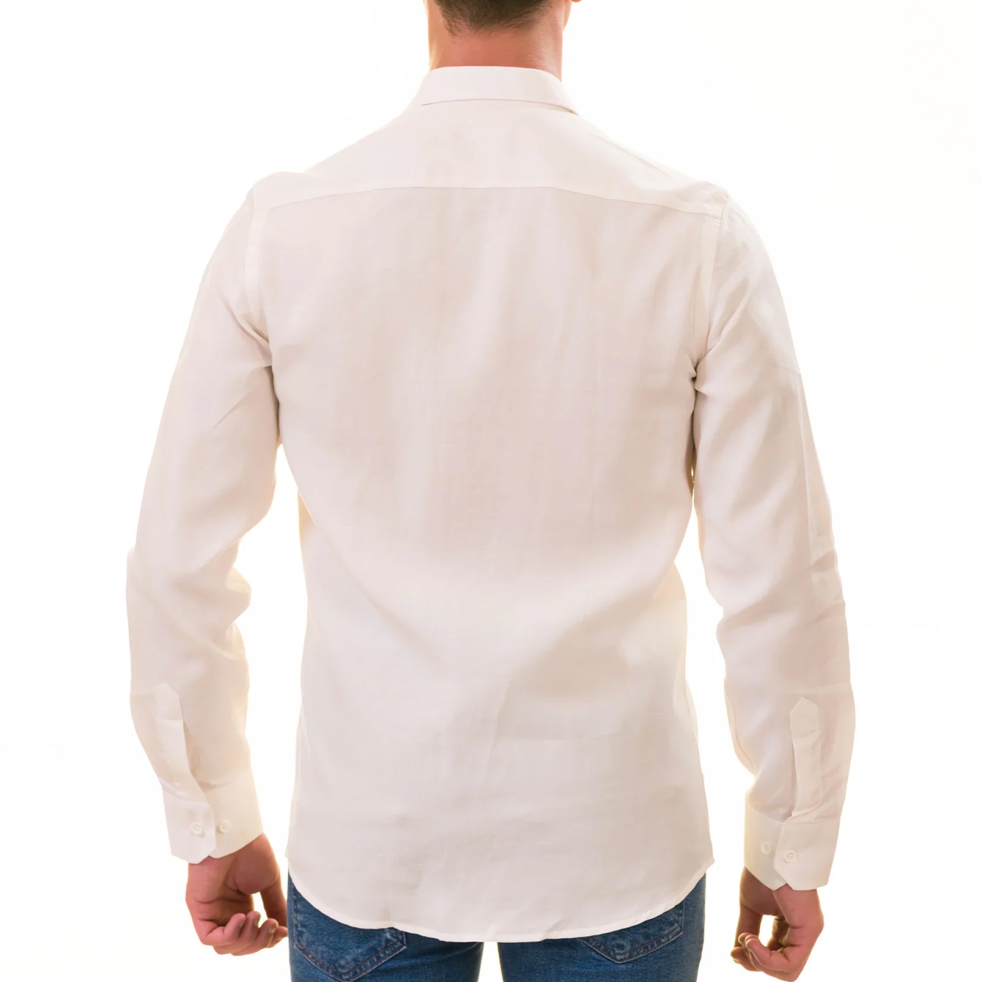 Men’s Off-White Linen Shirt - Luxury Tailor Fit European Made Button-Up - Image 2
