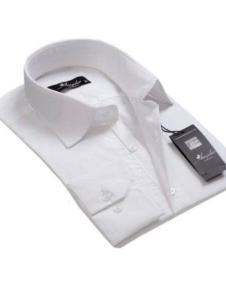 Solid White Mens Slim Fit Designer Dress Shirt - tailored Cotton Shirts for Work and Casual Wear - Amedeo Exclusive