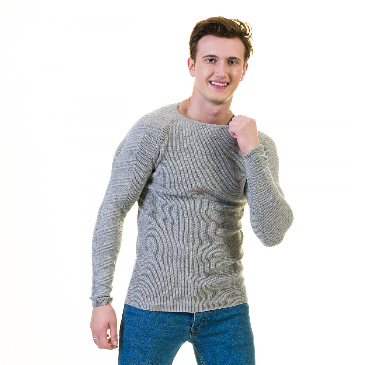 Dark Grey European Wool Luxury Zippered With Sweater Jacket Warm Winter Tailor Fit - Image 2