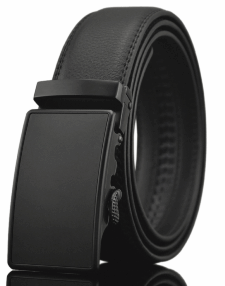 Men's Genuine Leather Smart Ratchet Automatic Belt Perfect Fit No holes! Black - Amedeo Exclusive