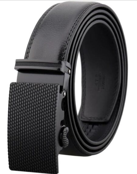 Amedeo Exclusive Men's Black Belt Black Buckle Leather - Amedeo Exclusive