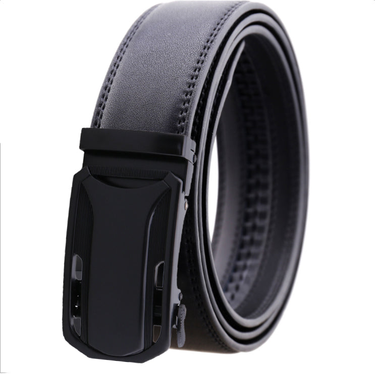 Men's Genuine Leather Smart Ratchet Automatic Belt Perfect Fit No holes! Black - Amedeo Exclusive