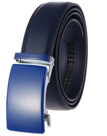 Men's Blue Belt Blue Buckle Standard Leather - Amedeo Exclusive