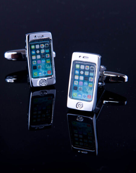 Men's Stainless Steel Cell Phone Cufflinks with Box - Amedeo Exclusive