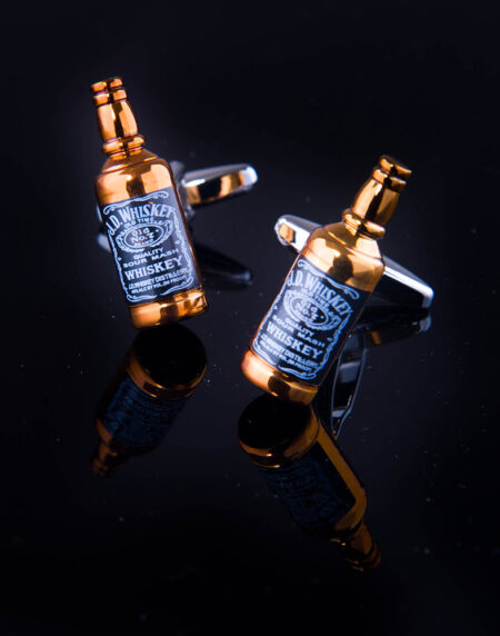 Men's Stainless Steel Whiskey Cufflinks with Box - Amedeo Exclusive