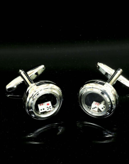 Men's Stainless Steel Functional Dice Cufflinks with Box - Amedeo Exclusive