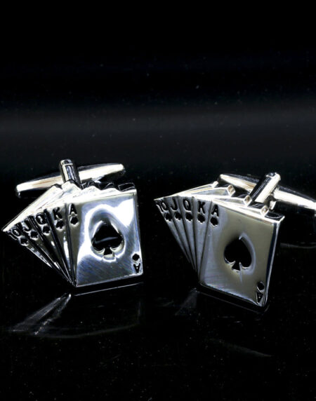 Men's Stainless Steel Cards Cufflinks with Box - Amedeo Exclusive