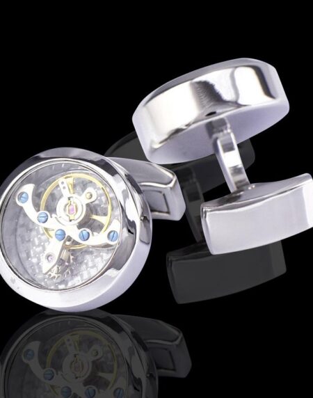 Men's Stainless Steel Functioning Movement Cufflinks with Box - Amedeo Exclusive