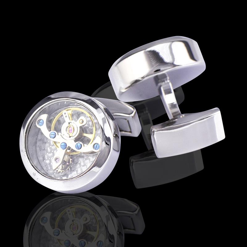 Men's Stainless Steel Functioning Movement Cufflinks with Box - Amedeo Exclusive
