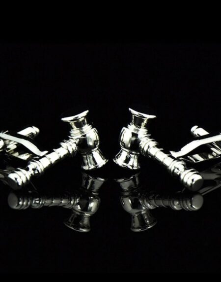 Men's Stainless Steel Judge Cufflinks with Box - Amedeo Exclusive