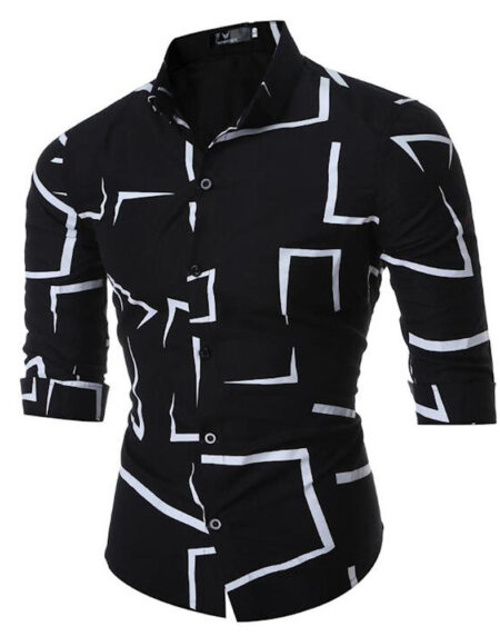 Men's Button down Tailor Fit Soft 100% Cotton Short Sleeve Dress Shirt Black casual And Formal - Amedeo Exclusive