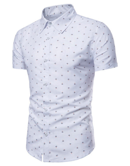 Men's Button down Tailor Fit Soft 100% Cotton Short Sleeve Dress Shirt White casual And Formal - Amedeo Exclusive