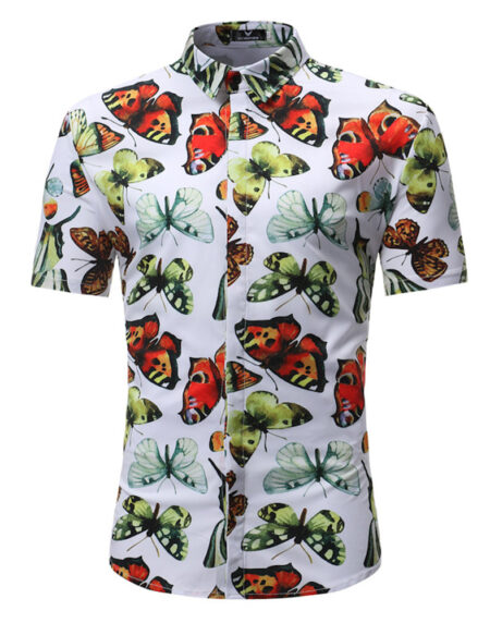 Men's Button down Tailor Fit Soft 100% Cotton Short Sleeve Dress Shirt Multi Color casual And Formal - Amedeo Exclusive