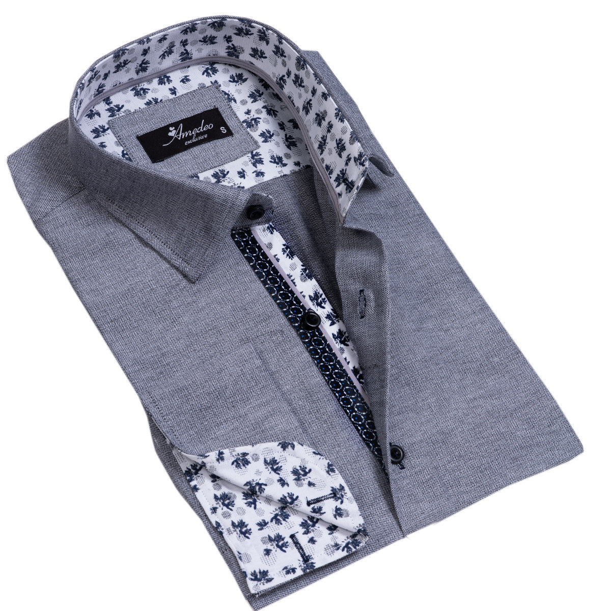 Mens Slim Fit French Cuff Shirts with Cufflink Holes - Casual and Formal - Image 3
