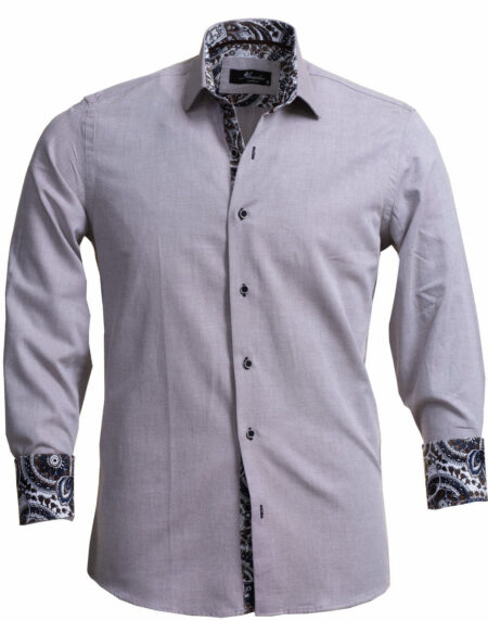Light Purple Men's Slim Fit French Cuff Dress Shirts with Cufflink Holes - Casual and Formal - Amedeo Exclusive
