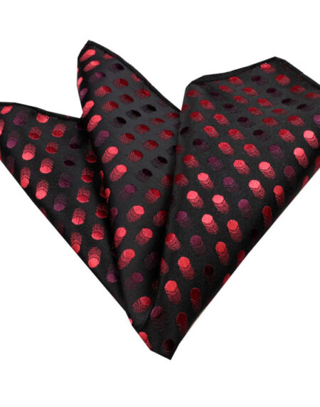 Men's Red Black Pocket Square Hanky Handkerchief - Amedeo Exclusive