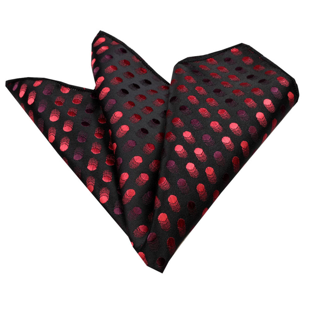 Men's Red Black Pocket Square Hanky Handkerchief - Amedeo Exclusive