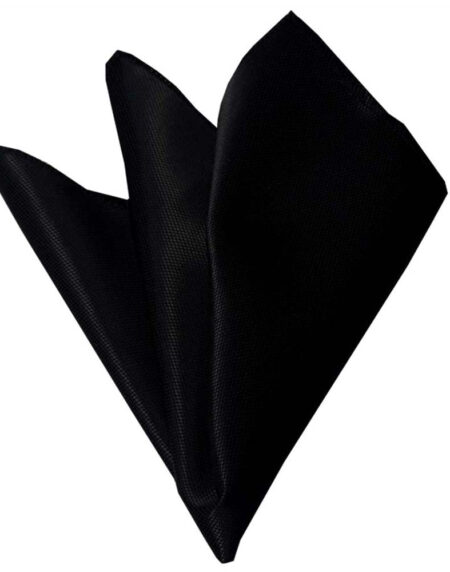 Men's Black Pocket Square Hanky Handkerchief - Amedeo Exclusive