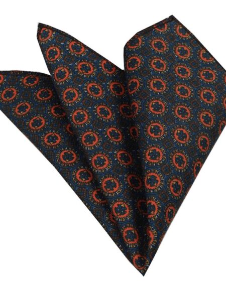 Men's Blue Red Pocket Square Hanky Handkerchief - Amedeo Exclusive