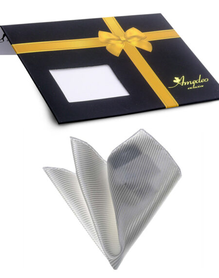 Men's White Pocket Square Hanky Handkerchief - Amedeo Exclusive