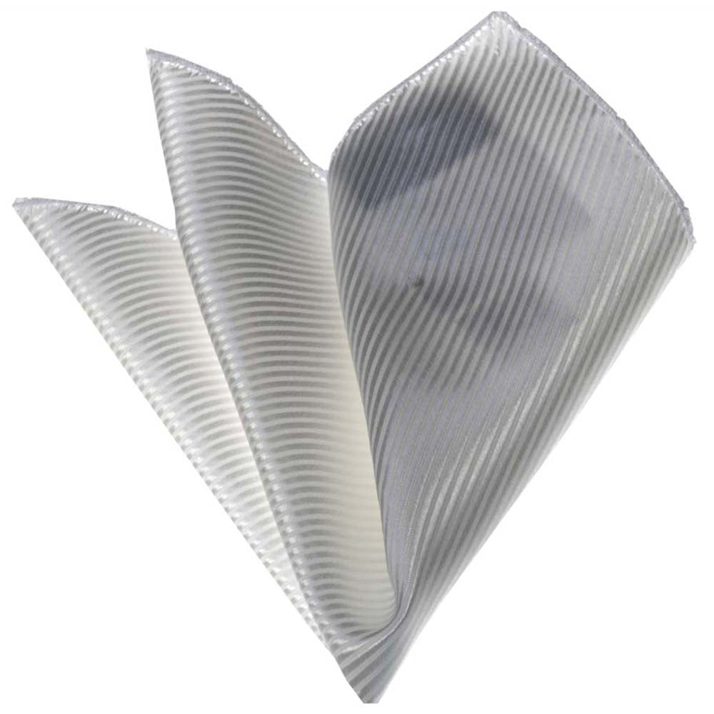 Men's White Pocket Square Hanky Handkerchief - Amedeo Exclusive