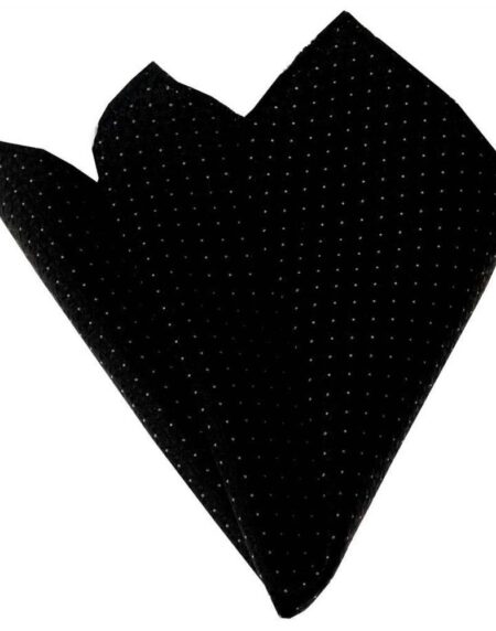 Men's Black white Pocket Square Hanky Handkerchief - Amedeo Exclusive