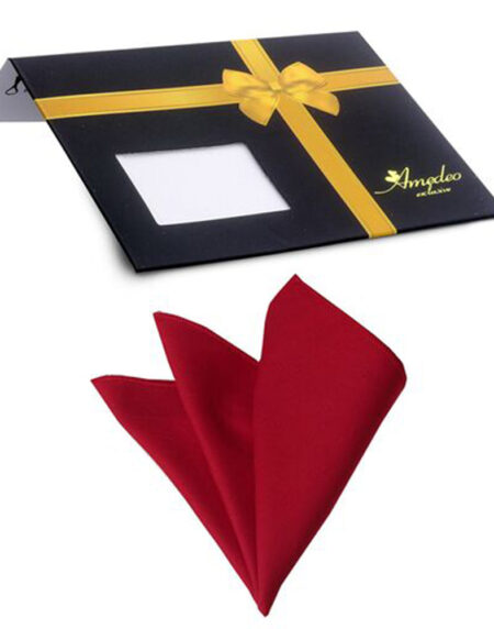 Men's Red Pocket Square Hanky Handkerchief - Amedeo Exclusive