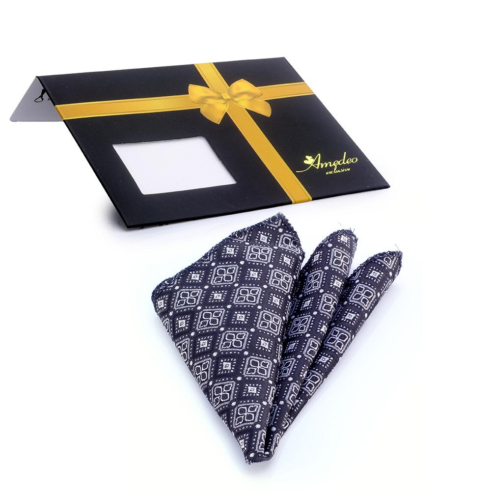 Men's Blue White & Red Plaid Pocket Square Hanky Handkerchief - Amedeo Exclusive