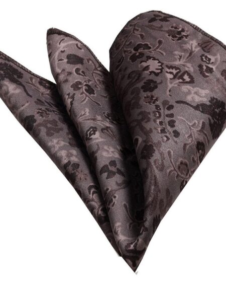 Men's Brown Paisley Pocket Square Hanky Handkerchief - Amedeo Exclusive