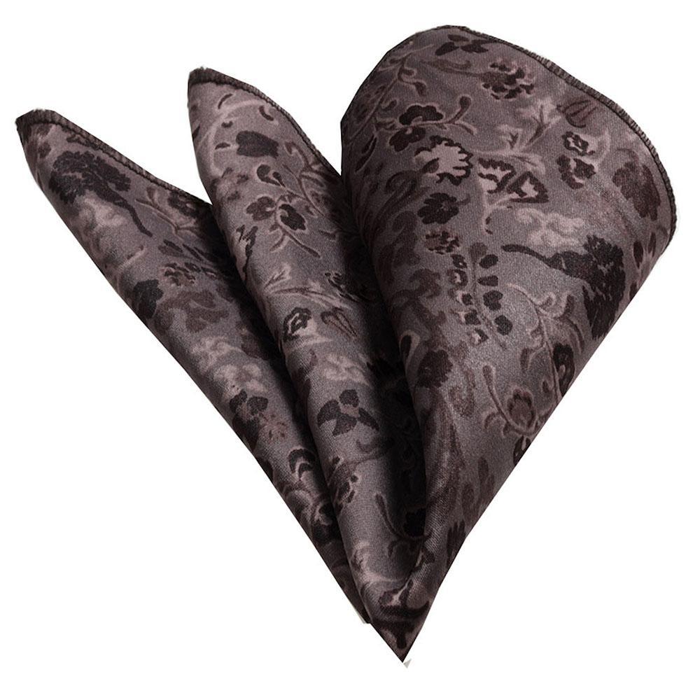 Men's Brown Paisley Pocket Square Hanky Handkerchief - Amedeo Exclusive