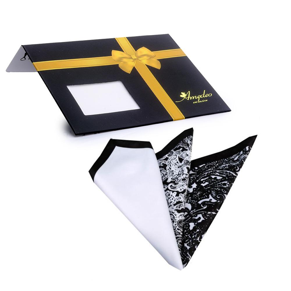 Men's 3 Different Folds Pocket Square Hanky Handkerchief - Amedeo Exclusive