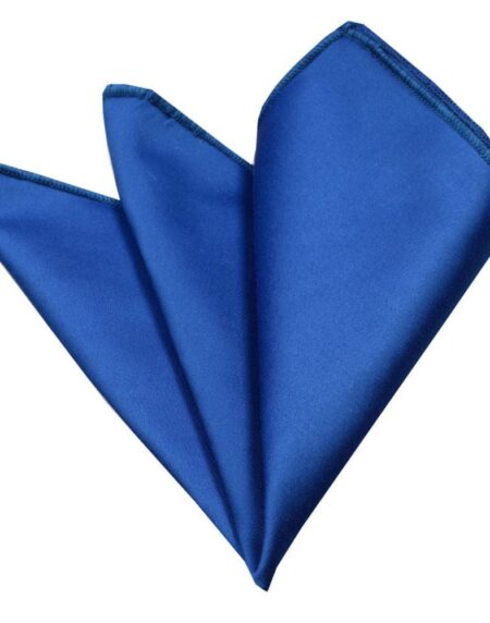Men's Solid Blue Pocket Square Hanky Handkerchief - Amedeo Exclusive