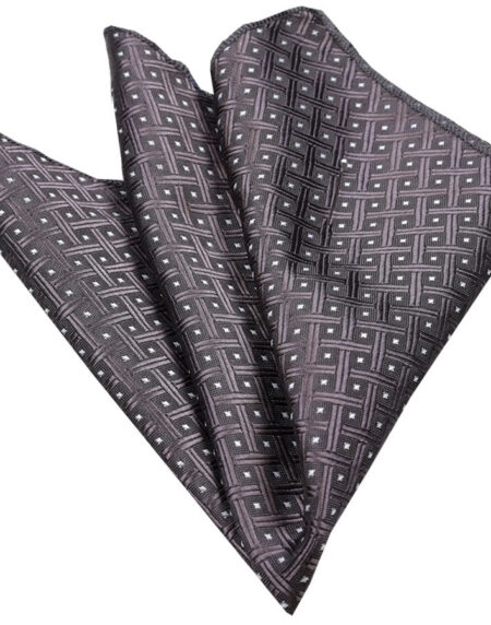 Men's Charcoil Check Pocket Square Hanky Handkerchief - Amedeo Exclusive