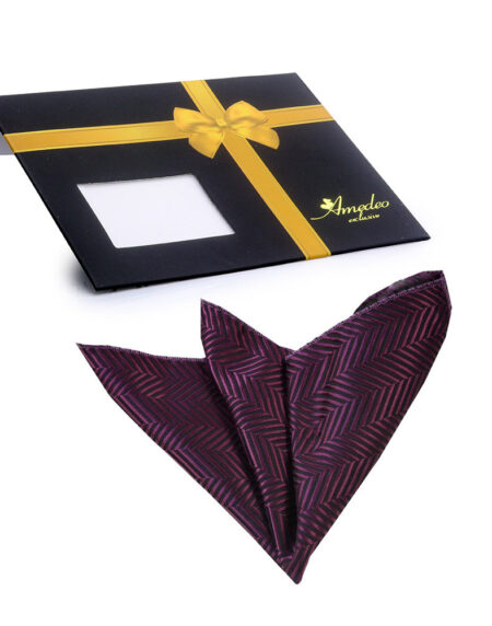 Men's Purple Pocket Square Hanky Handkerchief - Amedeo Exclusive