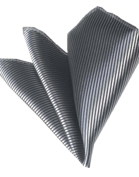 Men's Silver Pocket Square Hanky Handkerchief - Amedeo Exclusive