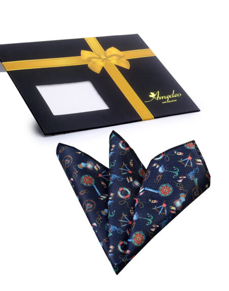 Men'smulti color funky style Pocket Square Hanky Handkerchief - Amedeo Exclusive
