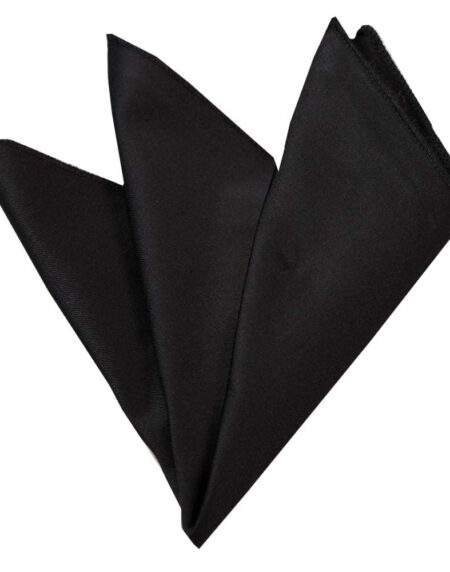 Men's Solid black Squares Pocket Square Hanky Handkerchief - Amedeo Exclusive