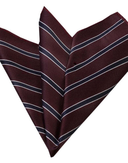 Men's maroon with black plaids Pocket Square Hanky Handkerchief - Amedeo Exclusive