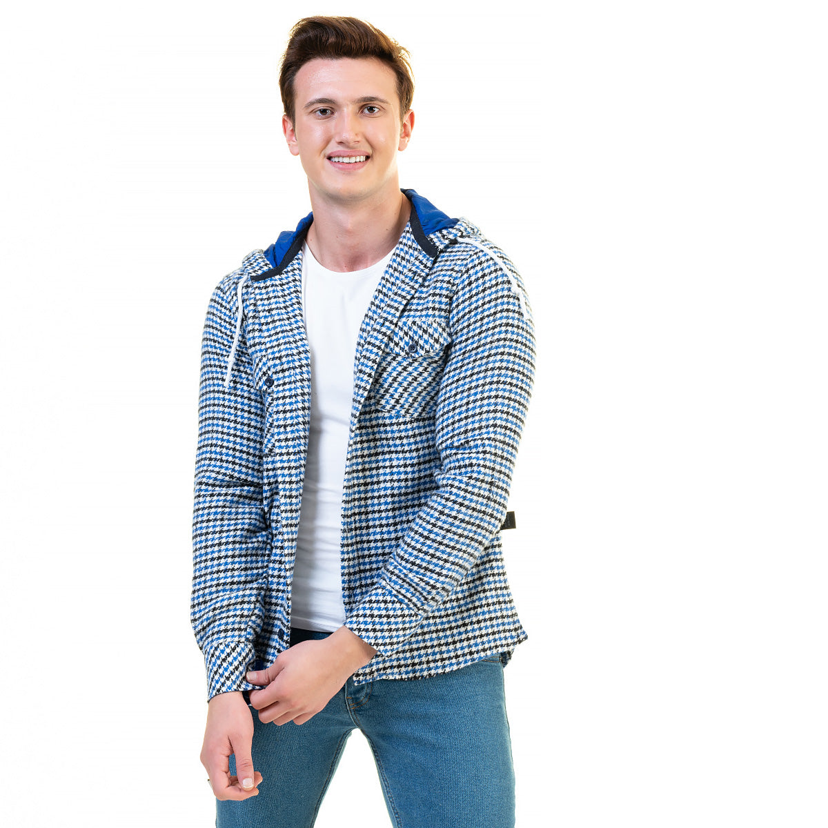 European Wool Luxury Zippered With Hoodie Sweater Jacket Warm Winter Tailor Fit - Image 2