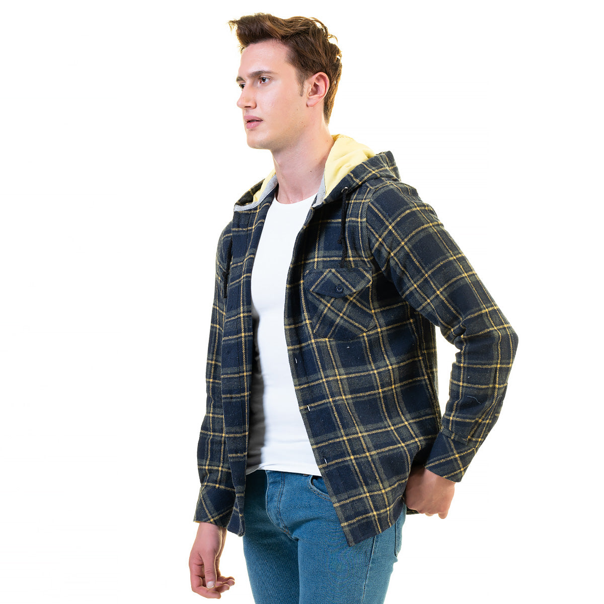 European Wool Luxury Zippered With Hoodie Sweater Jacket Warm Winter Tailor Fit - Image 2