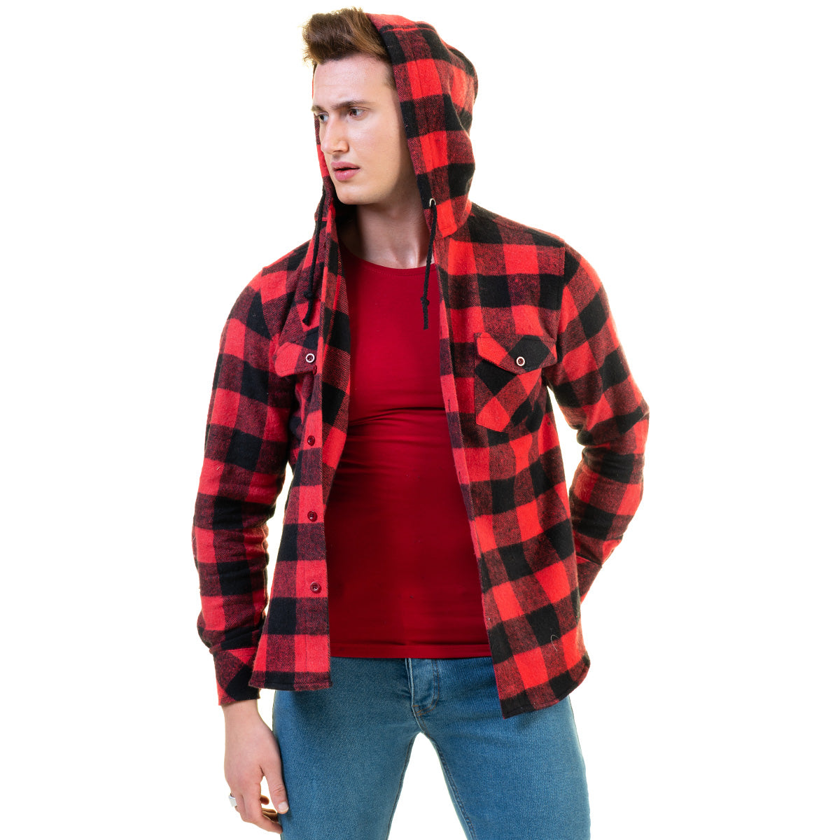 European Wool Luxury Zippered With Hoodie Sweater Jacket Warm Winter Tailor Fit - Image 2