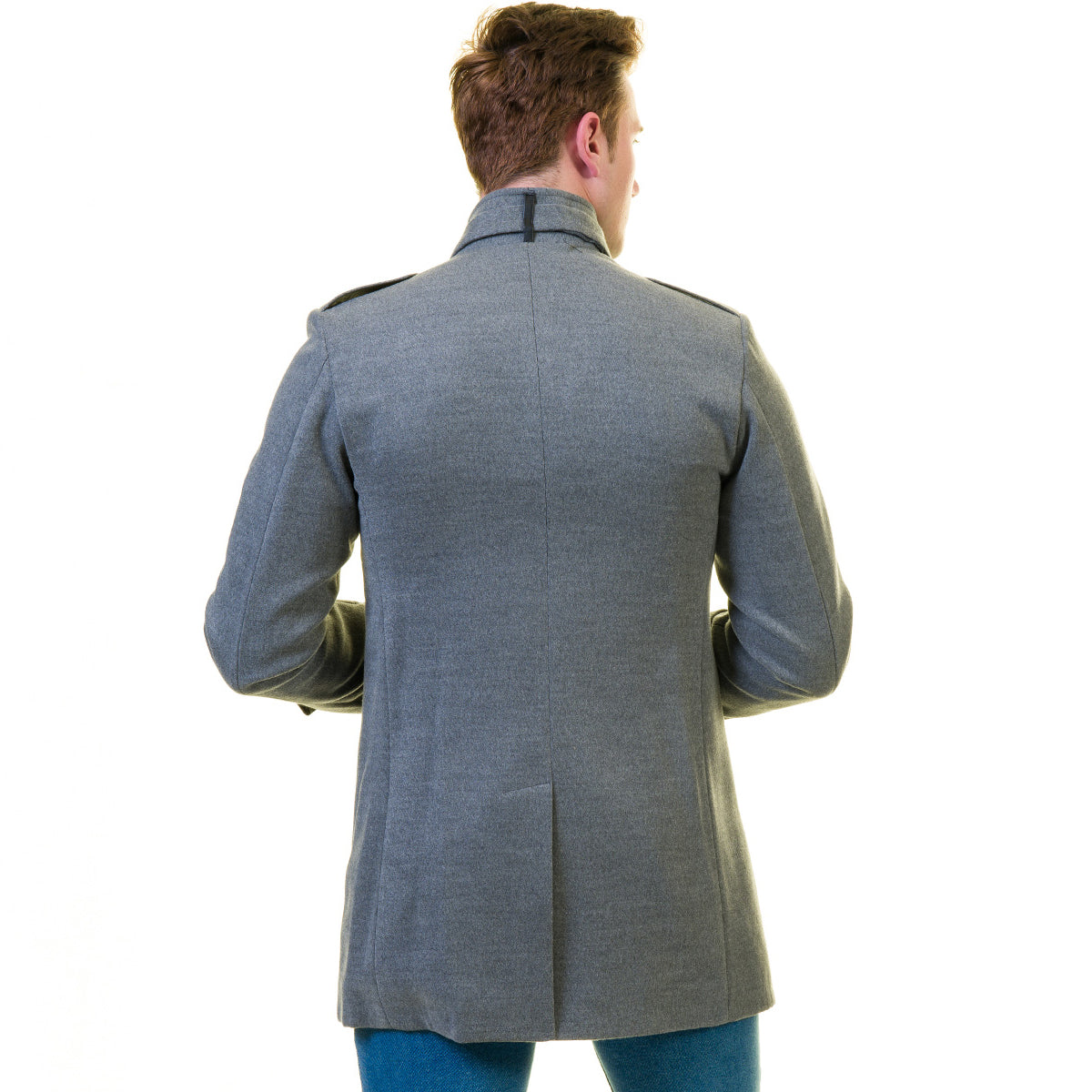 Men's European Grey Wool Coat Jacket Tailor fit Fine Luxury Quality Work and Casual - Image 2