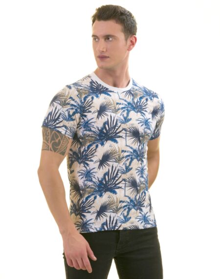 Beige and Navy T Shirts