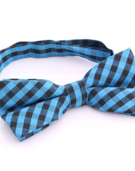 Men's Blue Black Silk Pre-Tied Bow Tie - Amedeo Exclusive