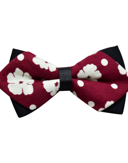 Men's Red Black White Dots Pre-Tied Bow Tie - Amedeo Exclusive