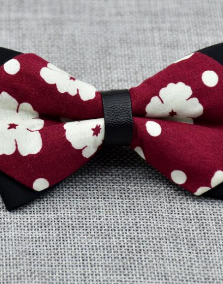 Men's Red Black White Dots Pre-Tied Bow Tie - Amedeo Exclusive